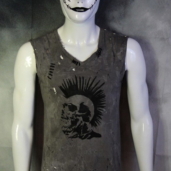 Vampire No9 Clothing Other - Punk Skull Mohawk Handmade Distressed Destroyed